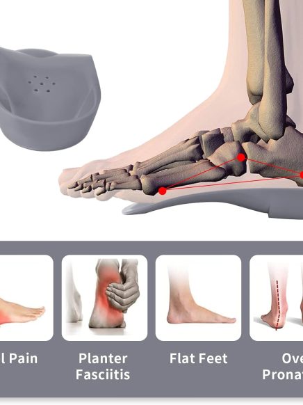 3/4 Original High Arch Inserts Firm Orthotics for Plantar Fasciitis Flat Feet Over-Pronation, Comfort Metatarsal Pad Support Insoles Relief Heel Spur Pain